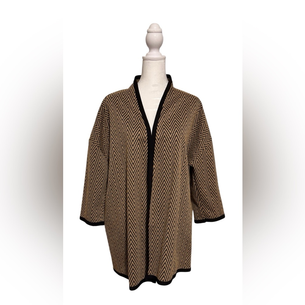 Liz Claiborne Chevron Patterned Open Cardigan